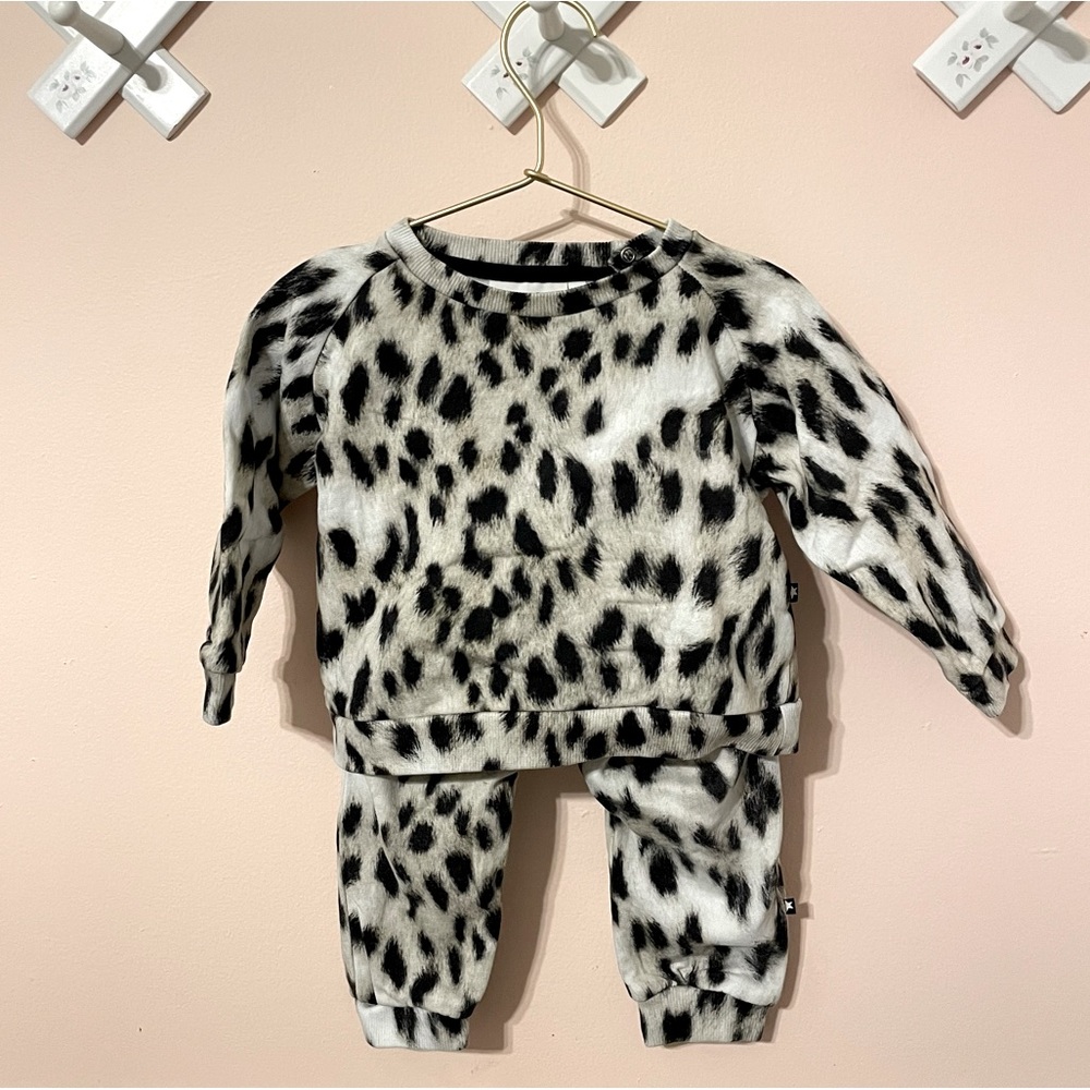 MOLO Sweatshirt & Sweatpants Sweat suit Snow Leopard Size 12 months 80cm